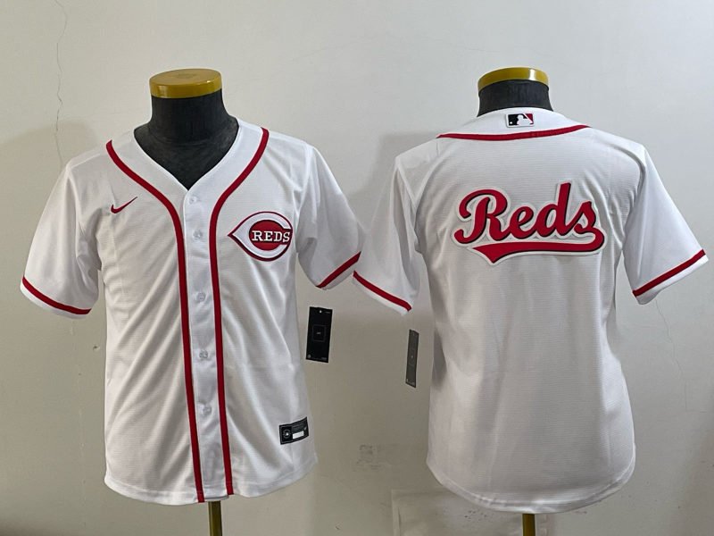 Youth Cincinnati Reds Blank white 2025 Nike MLB Jersey 001->youth mlb jersey->Youth Jersey